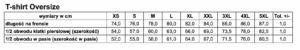Tabela rozmiarowa Eprom t-shirt